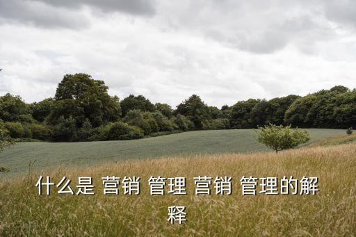 管理和營銷,市場營銷管理是否符合邏輯