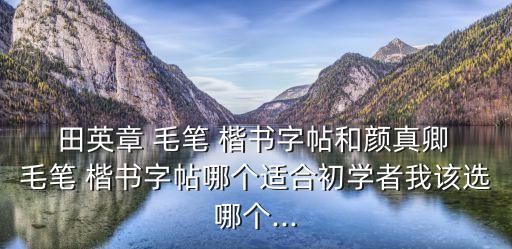 田英章毛筆楷書,為書法普及做出巨大貢獻田英章書法字帖系列