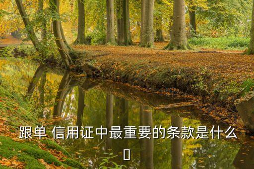  跟單 信用證中最重要的條款是什么?