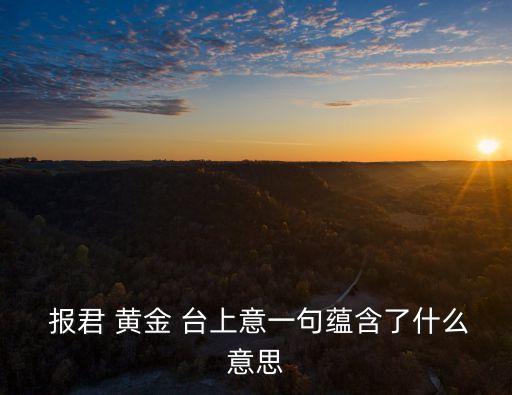  報君 黃金 臺上意一句蘊含了什么意思