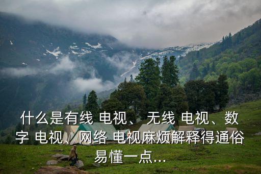 什么是有線 電視、 無線 電視、數字 電視、網絡 電視麻煩解釋得通俗易懂一點...