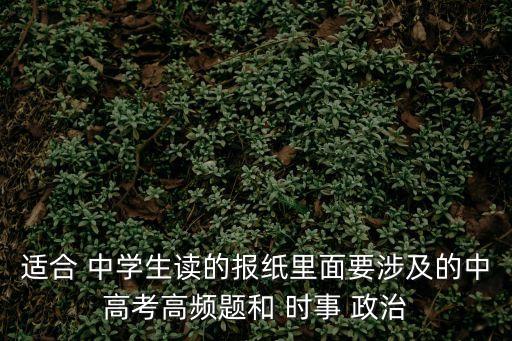 適合 中學(xué)生讀的報(bào)紙里面要涉及的中高考高頻題和 時(shí)事 政治