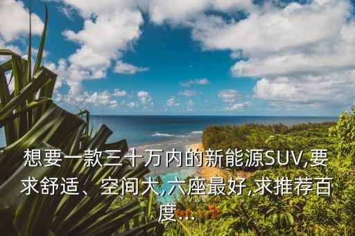 想要一款三十萬內的新能源SUV,要求舒適、空間大,六座最好,求推薦百度...