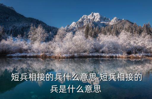 短兵相接的意思,短兵相接為什么叫迅速反擊?