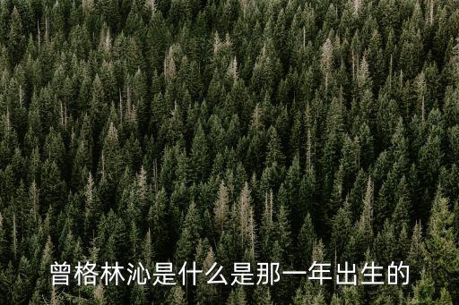 曾格林沁是什么是那一年出生的