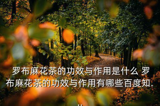 羅布麻,三種植物含多種營養(yǎng)可延緩衰老