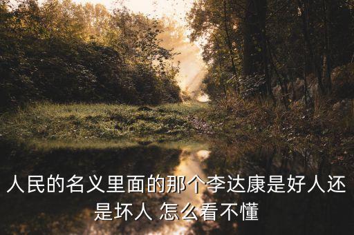 人民的名義里面的那個李達康是好人還是壞人 怎么看不懂