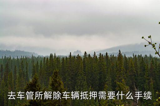 車輛解除抵押流程，請問如何辦理解除汽車抵押