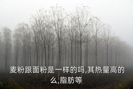 麥粉跟面粉是一樣的嗎,其熱量高的么,脂肪等
