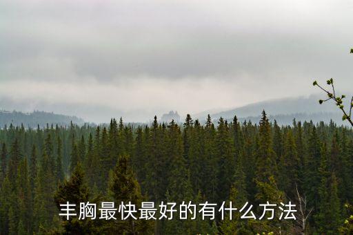  豐胸最快最好的有什么方法
