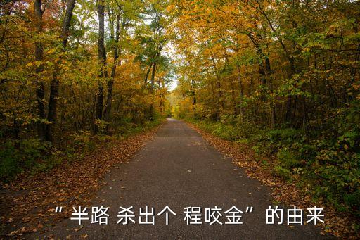 “ 半路 殺出個 程咬金”的由來