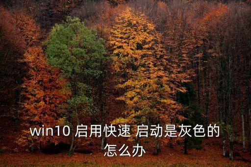 win10 啟用快速 啟動是灰色的怎么辦