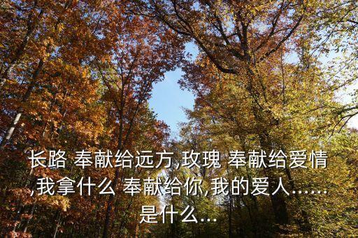長路 奉獻(xiàn)給遠(yuǎn)方,玫瑰 奉獻(xiàn)給愛情,我拿什么 奉獻(xiàn)給你,我的愛人……是什么...