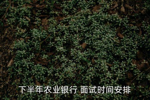 農行面試,農行下半年面試日程安排如下