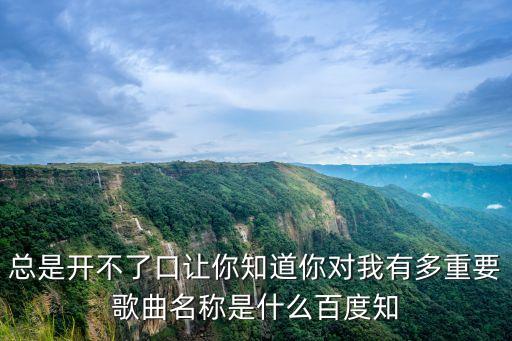 總是開不了口讓你知道你對我有多重要歌曲名稱是什么百度知