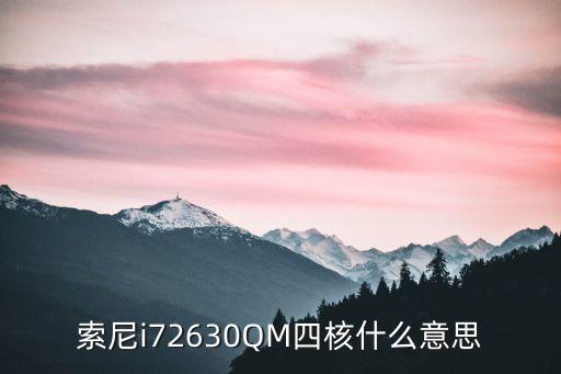 索尼i72630QM四核什么意思