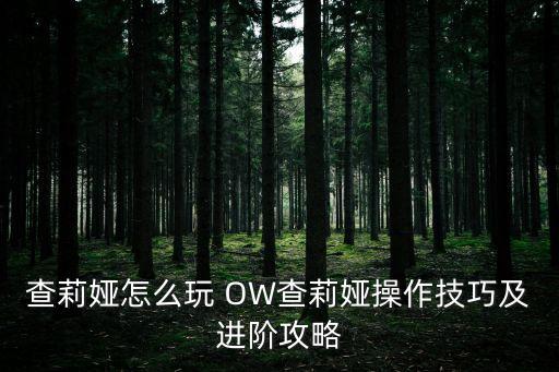 查莉婭怎么玩 OW查莉婭操作技巧及進階攻略