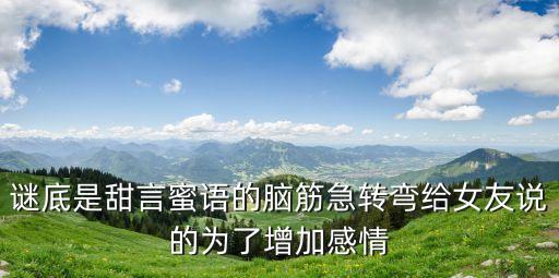 謎底是甜言蜜語的腦筋急轉彎給女友說的為了增加感情