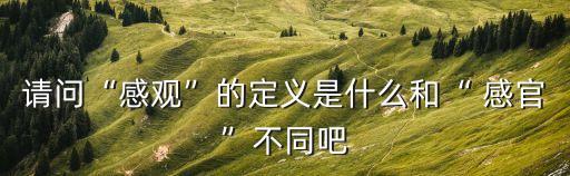 請問“感觀”的定義是什么和“ 感官”不同吧