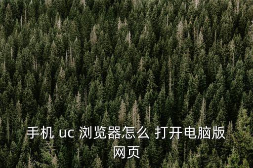 uc瀏覽器打開,手機uc瀏覽器how打開電腦版網(wǎng)頁?