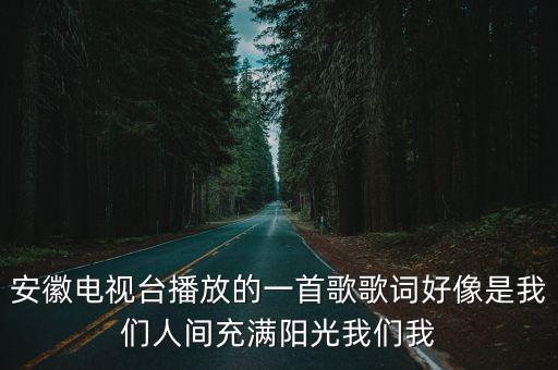 安徽電視臺播放的一首歌歌詞好像是我們人間充滿陽光我們我