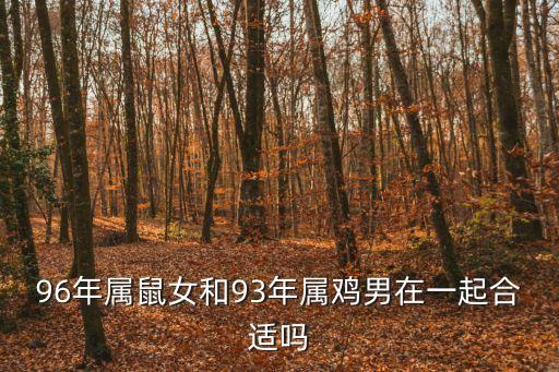 96年屬鼠女和93年屬雞男在一起合適嗎