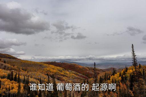 誰知道 葡萄酒的 起源啊