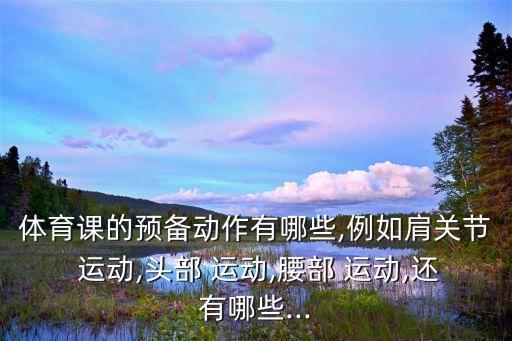 體育課的預(yù)備動(dòng)作有哪些,例如肩關(guān)節(jié) 運(yùn)動(dòng),頭部 運(yùn)動(dòng),腰部 運(yùn)動(dòng),還有哪些...