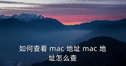 如何查mac地址,網卡如何檢查mac地址并顯示macmac