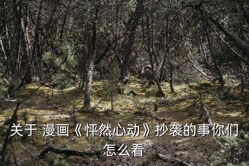 關于 漫畫《怦然心動》抄襲的事你們怎么看