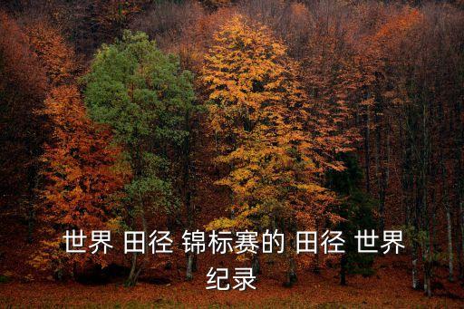  世界 田徑 錦標(biāo)賽的 田徑 世界紀(jì)錄