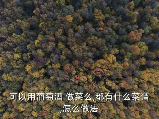 可以用葡萄酒 做菜么,都有什么菜譜,怎么做法