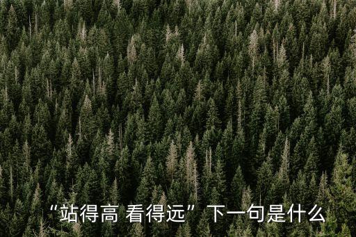 站得高才能看得遠,站得高才能看得遠!