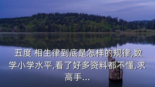  五度 相生律到底是怎樣的規律,數學小學水平,看了好多資料都不懂,求高手...