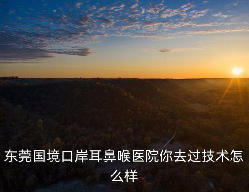 東莞國境口岸醫院坑錢，東莞國境口岸耳鼻喉醫院你去過技術怎么樣