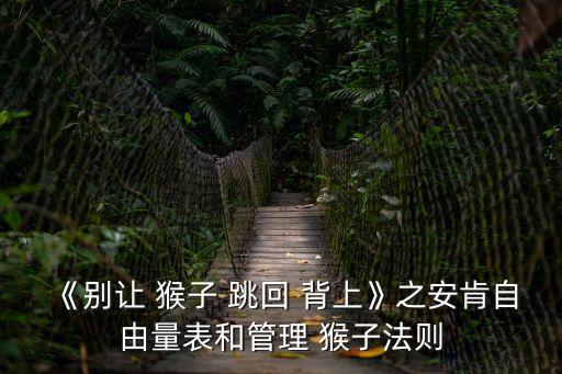 《別讓 猴子 跳回 背上》之安肯自由量表和管理 猴子法則