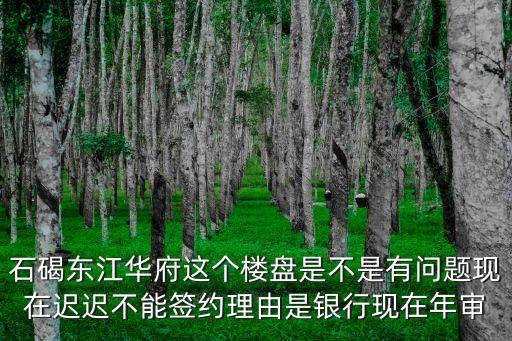 石碣東江華府這個樓盤是不是有問題現在遲遲不能簽約理由是銀行現在年審