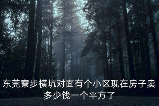 東莞橫瀝最新樓房價，東莞市橫瀝鎮振興路豪苑地帶的房價怎樣