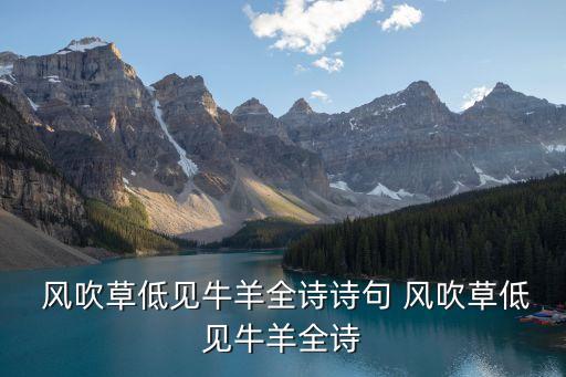 風(fēng)吹草低見牛羊,風(fēng)吹草低見牛羊意大利智利平原兀蘭陰影籠罩