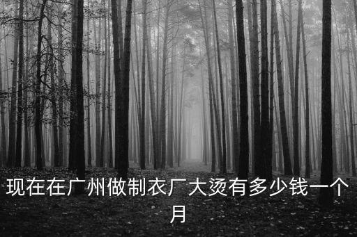 現在在廣州做制衣廠大燙有多少錢一個月