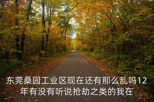 東莞桑園工業區現在還有那么亂嗎12年有沒有聽說搶劫之類的我在