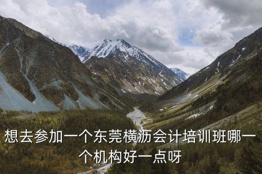 想去參加一個東莞橫瀝會計培訓班哪一個機構好一點呀