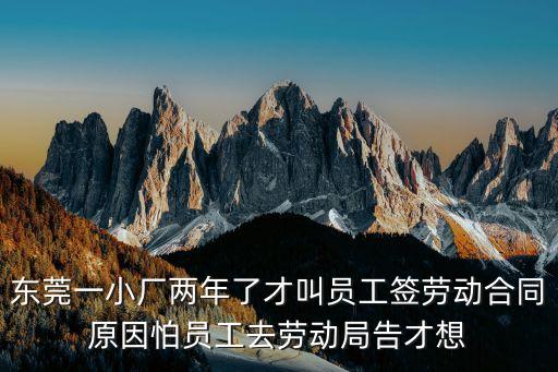 東莞一小廠兩年了才叫員工簽勞動合同原因怕員工去勞動局告才想