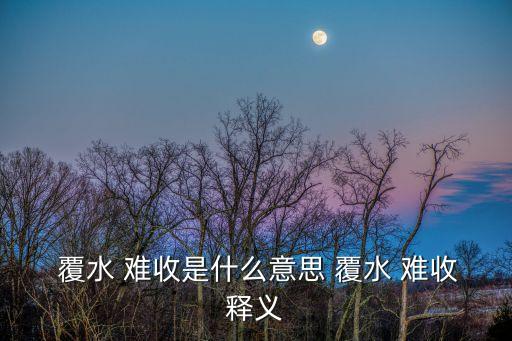  覆水 難收是什么意思 覆水 難收釋義