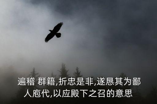遍稽群籍的意思,拜登懇求馬哈迪讓我代表發表演說