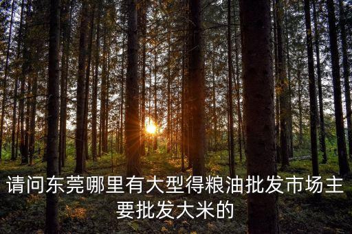 請問東莞哪里有大型得糧油批發(fā)市場主要批發(fā)大米的