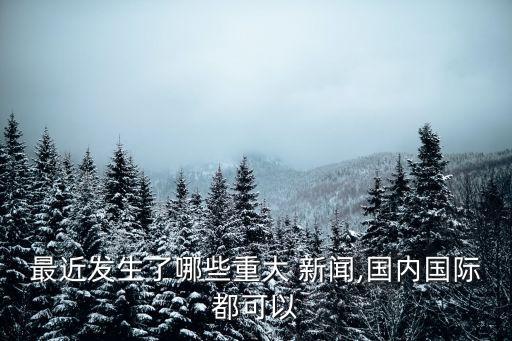 最近發(fā)生了哪些重大 新聞,國(guó)內(nèi)國(guó)際都可以
