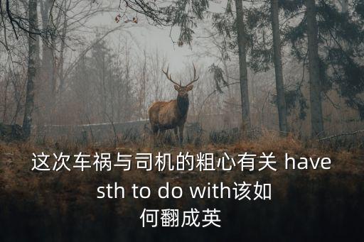 交通事故英語，這次車禍與司機的粗心有關 have sth to do with該如何翻成英
