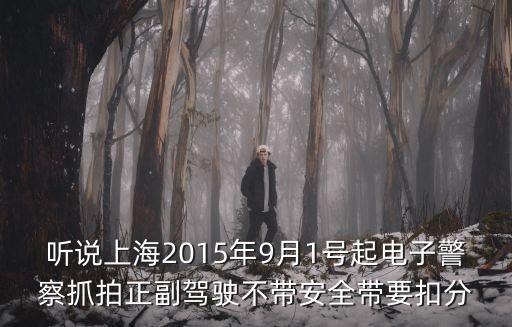聽說上海2015年9月1號起電子警察抓拍正副駕駛不帶安全帶要扣分