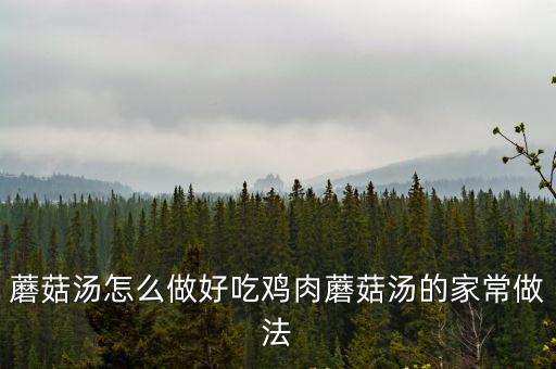 蘑菇湯怎么做好吃雞肉蘑菇湯的家常做法